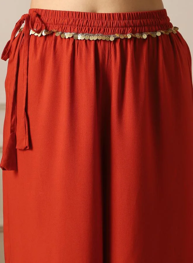 Globus Orange Women Rust Orange Palazzo Pants for Women | Best Price UAE